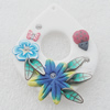 Pottery Clay Pendants/Earring charm, Teardrop 38x50mm, Sold by PC