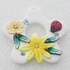 Pottery Clay Pendants/Earring charm, Flower 44mm, Sold by PC