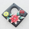 Pottery Clay Pendants/Earring charm, Diamond 45mm, Sold by PC