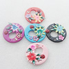 Pottery Clay Pendants/Earring charm, Mix Color, Flat Round 41mm, Sold by PC