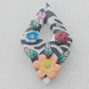 Pottery Clay Pendants/Earring charm, Diamond 30x55mm, Sold by PC