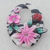 Pottery Clay Pendants/Earring charm, Flat Oval 30x40mm, Sold by PC