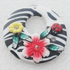 Pottery Clay Pendants/Earring charm, Flat Round 40mm, Sold by PC
