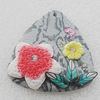 Pottery Clay Pendants/Earring charm, Triangle 37x40mm, Sold by PC