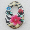 Pottery Clay Pendants/Earring charm, Flat Oval 30x50mm, Sold by PC