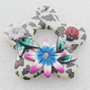 Pottery Clay Pendants/Earring charm, Flower 45mm, Sold by PC