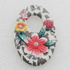 Pottery Clay Pendants/Earring charm, Flat Oval 30x49mm, Sold by PC