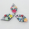 Pottery Clay Pendants/Earring charm, Mix Color, Diamond 29x54mm, Sold by Group