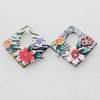 Pottery Clay Pendants/Earring charm, Mix Color, Diamond 45mm, Sold by Group