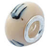 Fimo(Polymer Clay) Beads European, with 925 silver core, Rondelle, 15x9mm, Hole:Approx 5mm, Sold by PC