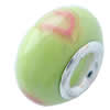 Fimo(Polymer Clay) Beads European, with 925 silver core, Rondelle, 15x9mm, Hole:Approx 5mm, Sold by PC