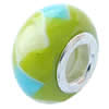 Fimo(Polymer Clay) Beads European, with 925 silver core, Rondelle, 15x9mm, Hole:Approx 5mm, Sold by PC