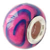 Fimo(Polymer Clay) Beads European, with 925 silver core, Rondelle, 15x10mm, Hole:Approx 5mm, Sold by PC