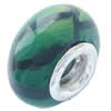 Fimo(Polymer Clay) Beads European, with 925 silver core, Rondelle, 15x9mm, Hole:Approx 5mm, Sold by PC