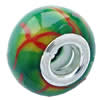 Fimo(Polymer Clay) Beads European, with 925 silver core, Rondelle, 15x10mm, Hole:Approx 5mm, Sold by PC