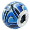 Fimo(Polymer Clay) Beads European, with 925 silver core, Rondelle, 15x10mm, Hole:Approx 5mm, Sold by PC