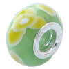 Fimo(Polymer Clay) Beads European, with 925 silver core, Rondelle, 15x9mm, Hole:Approx 5mm, Sold by PC