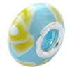 Fimo(Polymer Clay) Beads European, with 925 silver core, Rondelle, 15x9mm, Hole:Approx 5mm, Sold by PC