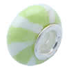 Fimo(Polymer Clay) Beads European, with 925 silver core, Rondelle, 15x9mm, Hole:Approx 5mm, Sold by PC