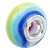 Fimo(Polymer Clay) Beads European, with 925 silver core, Rondelle, 15x9mm, Hole:Approx 5mm, Sold by PC