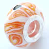 Fimo(Polymer Clay) Beads European, with brass core, Rondelle, 15x9mm, Hole:Approx 5mm, Sold by PC