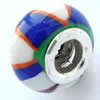 Fimo(Polymer Clay) Beads European, with brass core, Rondelle, 15x9mm, Hole:Approx 5mm, Sold by PC