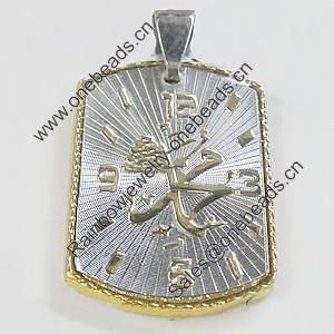 Pendant, Zinc Alloy Jewelry Findings Lead-free, 21x38mm, Sold by PC