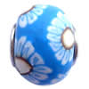 Fimo(Polymer Clay) Beads European, with brass core, Rondelle, 14x11mm, Hole:Approx 5mm, Sold by PC