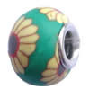 Fimo(Polymer Clay) Beads European, with brass core, Rondelle, 14x11mm, Hole:Approx 5mm, Sold by PC