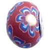 Fimo(Polymer Clay) Beads European, with brass core, Rondelle, 14x11mm, Hole:Approx 5mm, Sold by PC