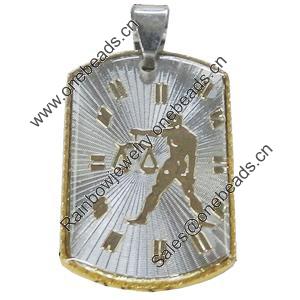 Pendant, Zinc Alloy Jewelry Findings Lead-free, 21x38mm, Sold by PC