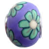 Fimo(Polymer Clay) Beads European, with brass core, Rondelle, 14x11mm, Hole:Approx 5mm, Sold by PC