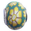 Fimo(Polymer Clay) Beads European, with brass core, Rondelle, 14x11mm, Hole:Approx 5mm, Sold by PC