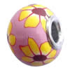 Fimo(Polymer Clay) Beads European, with brass core, Rondelle, 14x11mm, Hole:Approx 5mm, Sold by PC