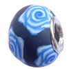 Fimo(Polymer Clay) Beads European, with brass core, Rondelle, 14x11mm, Hole:Approx 5mm, Sold by PC