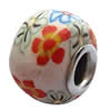 Fimo(Polymer Clay) Beads European, with brass core, Rondelle, 14x11mm, Hole:Approx 5mm, Sold by PC