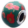 Fimo(Polymer Clay) Beads European, with brass core, Rondelle, 14x11mm, Hole:Approx 5mm, Sold by PC