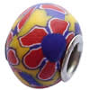 Fimo(Polymer Clay) Beads European, with brass core, Rondelle, 14x11mm, Hole:Approx 5mm, Sold by PC