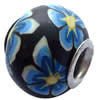 Fimo(Polymer Clay) Beads European, with brass core, Rondelle, 14x11mm, Hole:Approx 5mm, Sold by PC