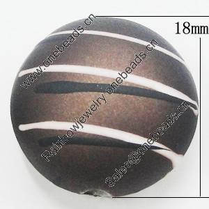 Spray-Painted Acrylic Beads, Flat Round 18mm, Sold by Bag