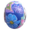 Fimo(Polymer Clay) Beads European, with 925 silver core, Rondelle, 14x11mm, Hole:Approx 5mm, Sold by PC