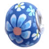 Fimo(Polymer Clay) Beads European, with 925 silver core, Rondelle, 14x11mm, Hole:Approx 5mm, Sold by PC