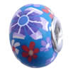 Fimo(Polymer Clay) Beads European, with 925 silver core, Rondelle, 14x11mm, Hole:Approx 5mm, Sold by PC