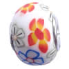 Fimo(Polymer Clay) Beads European, with 925 silver core, Rondelle, 14x11mm, Hole:Approx 5mm, Sold by PC