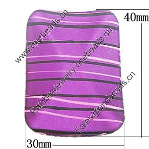 Spray-Painted Acrylic Beads, Twist Rectangle 30x40mm, Sold by Bag