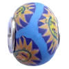 Fimo(Polymer Clay) Beads European, with 925 silver core, Rondelle, 14x11mm, Hole:Approx 5mm, Sold by PC