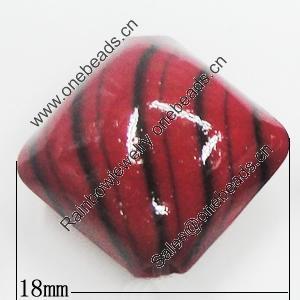 Watermark Acrylic Beads, Diamond 18mm, Sold by Bag