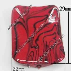Watermark Acrylic Beads, Twist Rectangle 22x29mm, Sold by Bag