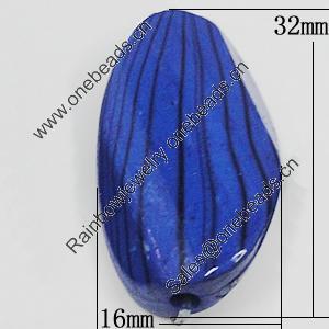 Watermark Acrylic Beads, Faceted Flat Oval 16x32mm, Sold by Bag