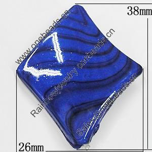 Watermark Acrylic Beads, Twist Diamond 26x38mm, Sold by Bag